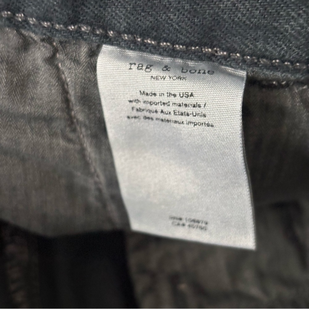 rag & bone Organic Cotton Slim Fit Shorts Charcoal Black Color 'Kent' Size 31 - Picture 11 of 12